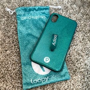 Sparkle Turquoise Iphone X/XS Loopy Case Righty